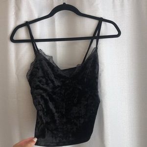 Black Lace Velvet Top